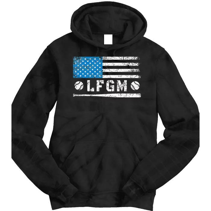 Lfgm American Flag Baseball Fan Gifts Lfgm Tie Dye Hoodie