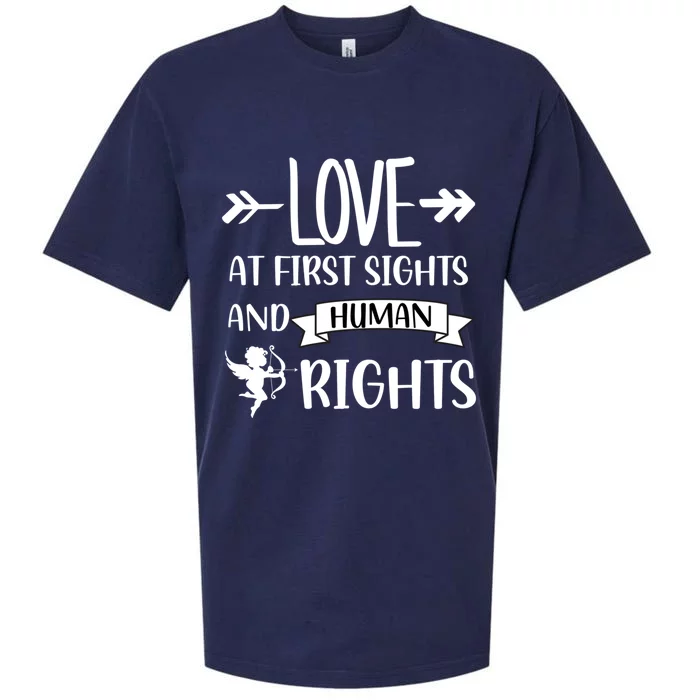 Love At First Sights And Hu Rights Gift Sueded Cloud Jersey T-Shirt