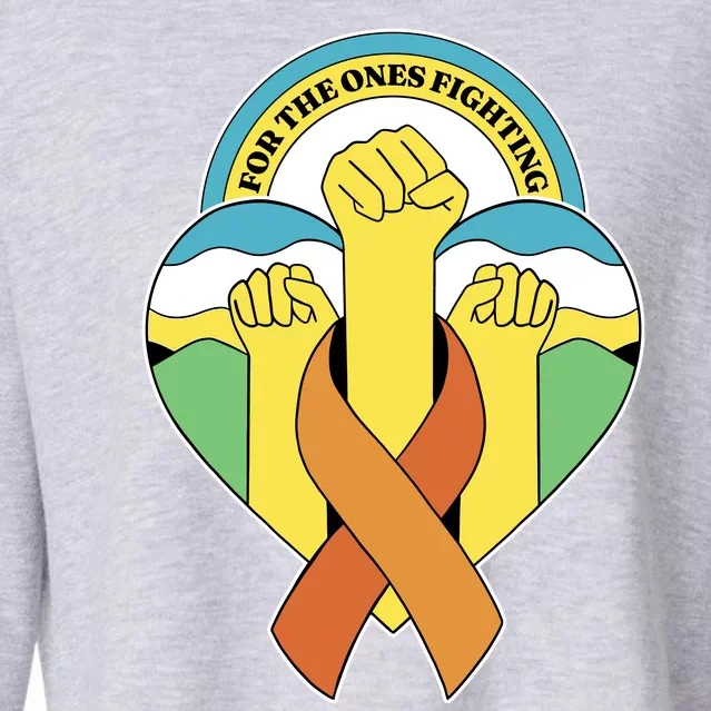 Leukemia Awareness For The Ones Fighting Cropped Pullover Crew