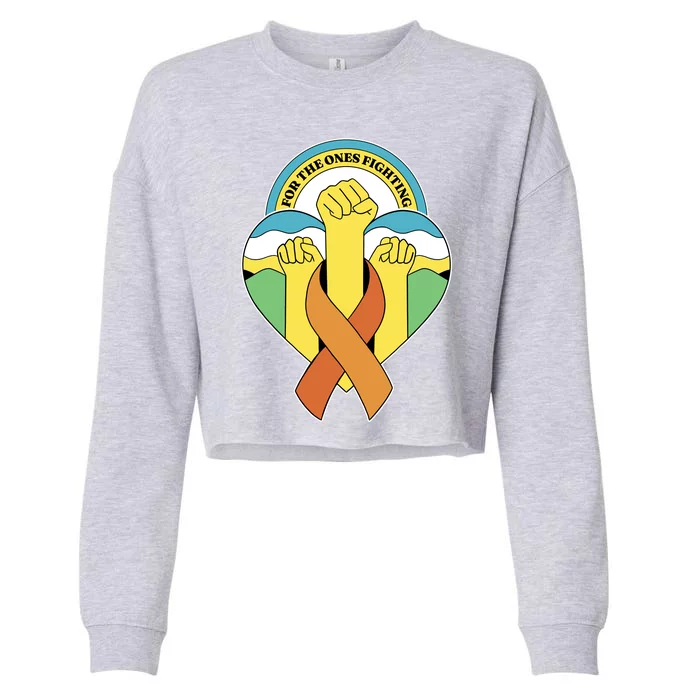 Leukemia Awareness For The Ones Fighting Cropped Pullover Crew