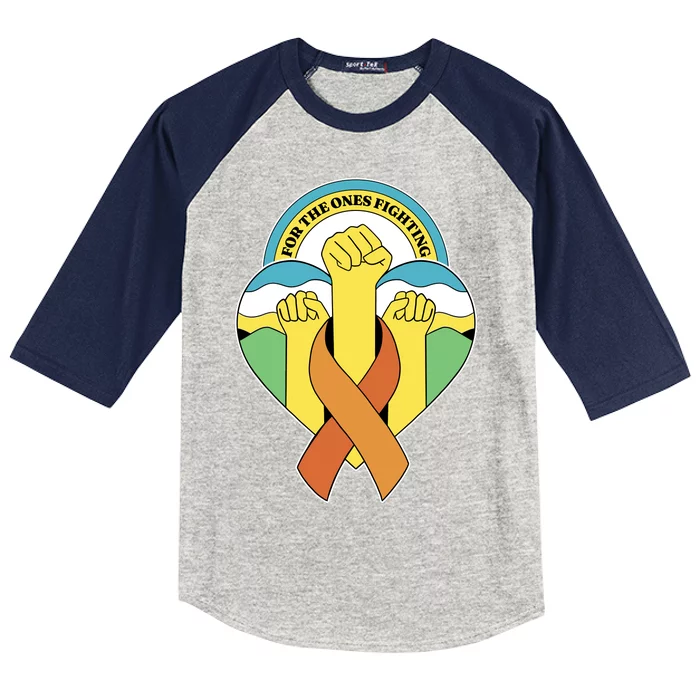 Leukemia Awareness For The Ones Fighting Kids Colorblock Raglan Jersey