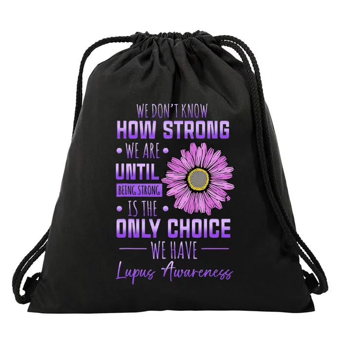 Lupus Awareness Funny Daisy In May We Wear Purple Drawstring Bag