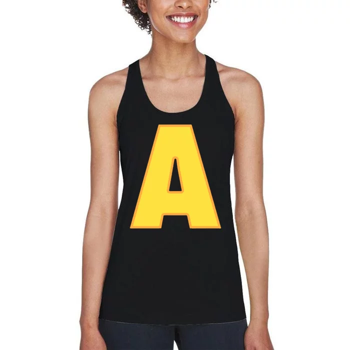 Letter A Funny Chipmunk Group Matching Halloween Costume Women's Racerback Tank