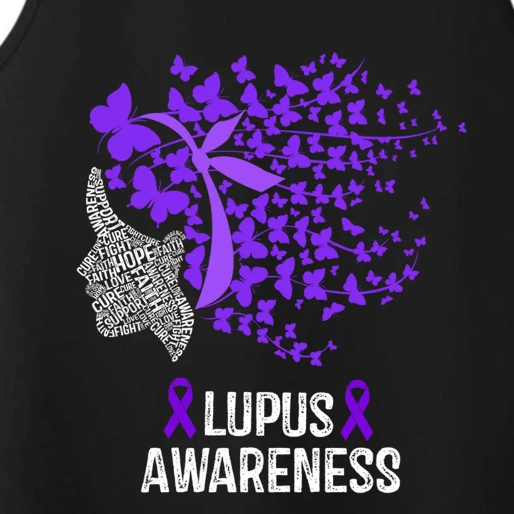 Lupus Awareness Funny Gift Lupus Purple Butterflies Gift Performance Tank