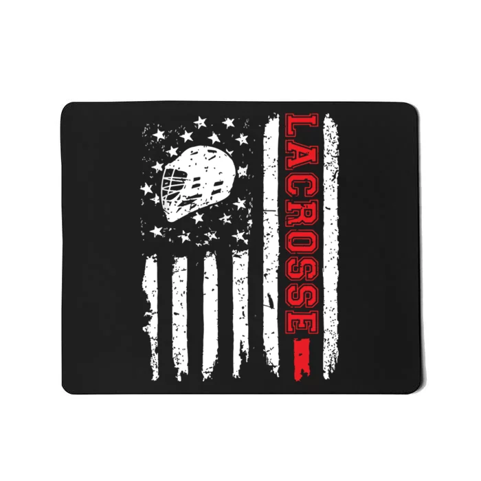 Lacrosse American Flag Distressed Mousepad