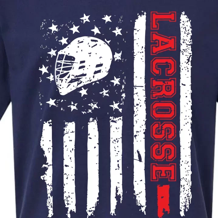 Lacrosse American Flag Distressed Sueded Cloud Jersey T-Shirt