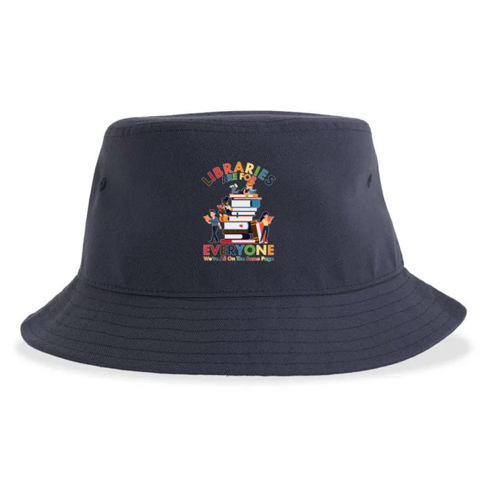 Libraries Are For Everyone Were All One The Same Page Sustainable Bucket Hat