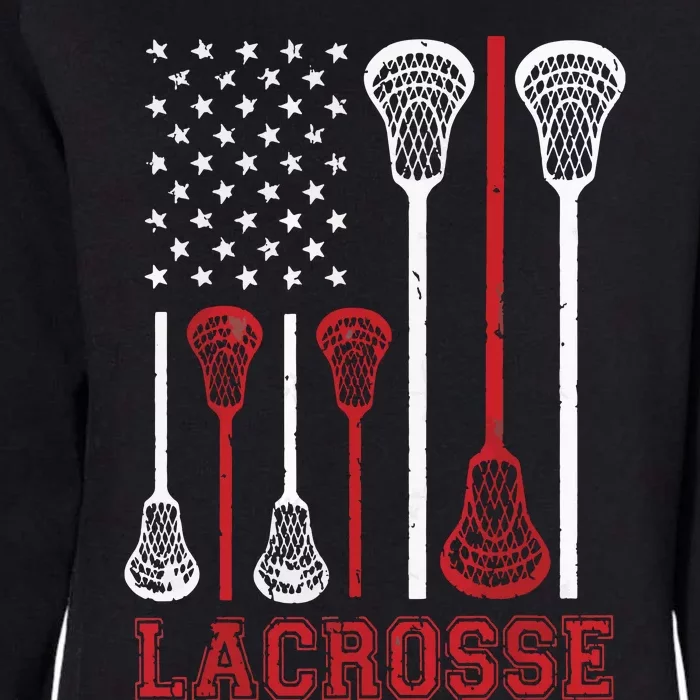 Lacrosse American Flag LAX Lacrosse Apparel Lacrosse Player Womens California Wash Sweatshirt