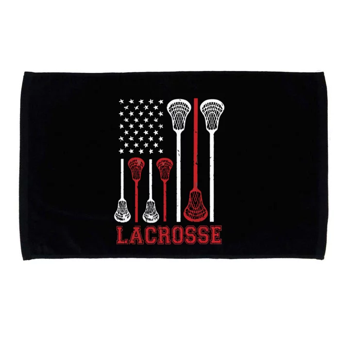 Lacrosse American Flag LAX Lacrosse Apparel Lacrosse Player Microfiber Hand Towel