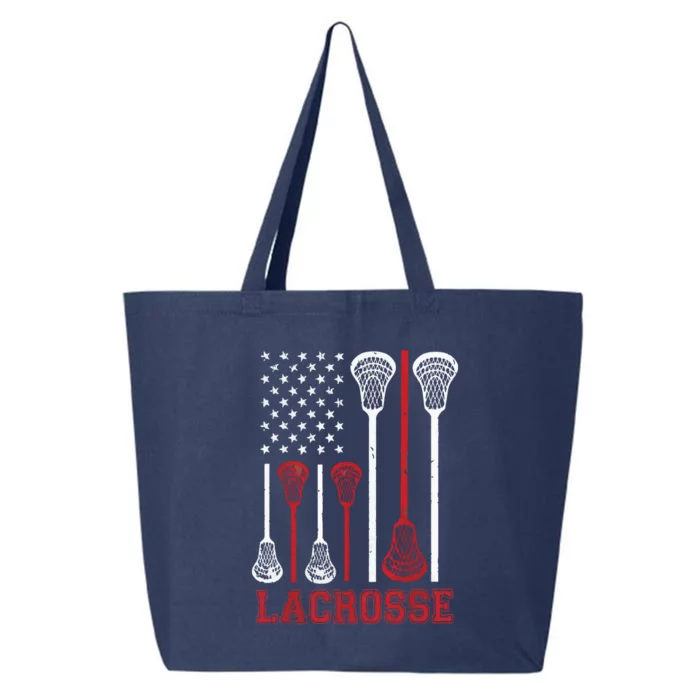 Lacrosse American Flag LAX Lacrosse Apparel Lacrosse Player 25L Jumbo Tote