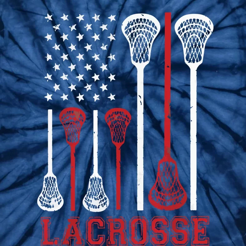 Lacrosse American Flag LAX Lacrosse Apparel Lacrosse Player Tie-Dye T-Shirt