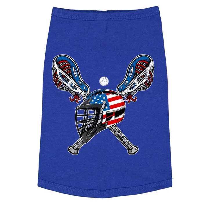 Lacrosse American Flag Lax Helmet Sticks 4th Of July Men Doggie Tank