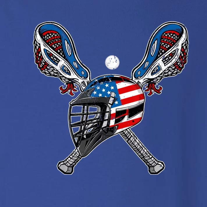 Lacrosse American Flag Lax Helmet Sticks 4th Of July Men Toddler Long Sleeve Shirt