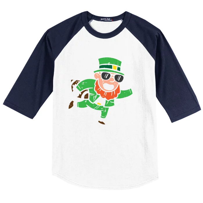 Leprechaun American Football St Patricks Day Gift Baseball Sleeve Shirt