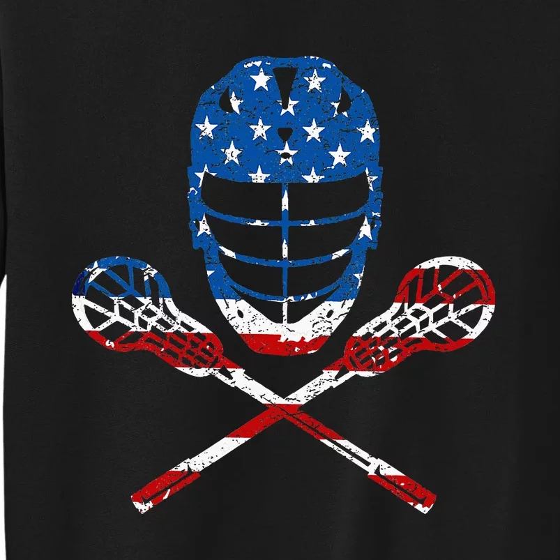 Lacrosse American Flag Lax Helmet Sticks Tall Sweatshirt