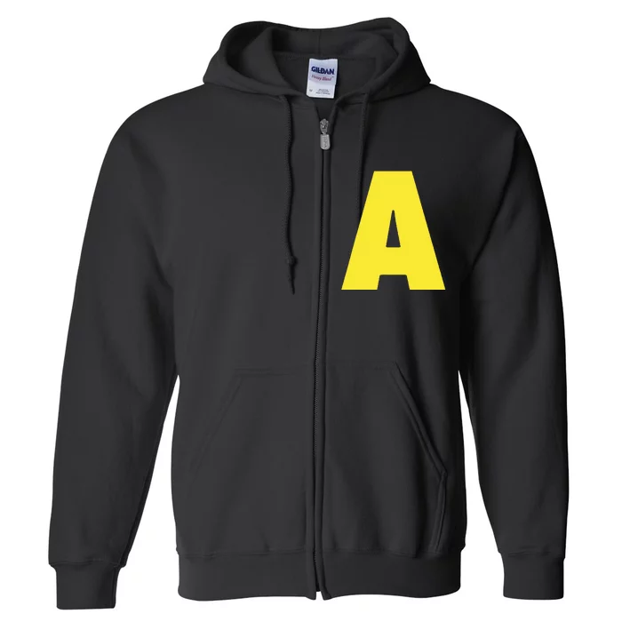 Letter A Funny Matching Halloween Costume Full Zip Hoodie