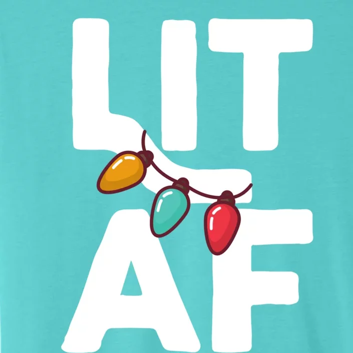 Lit Af Funny Christmas Ing Pun Xmas Party Graphic Cool Gift ChromaSoft Performance T-Shirt