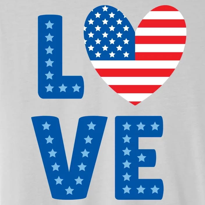 Love American Flag Heart 4th Of July ChromaSoft Performance T-Shirt