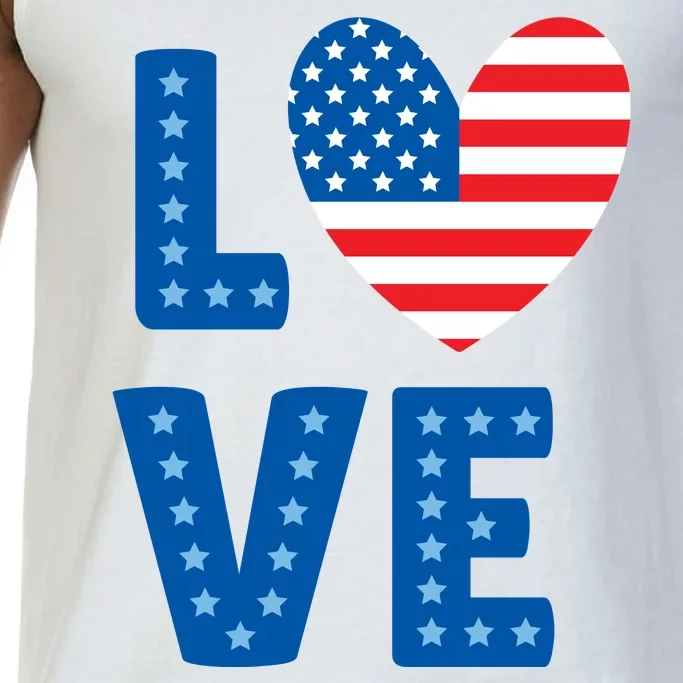 Love American Flag Heart 4th Of July Comfort Colors® Tank Top