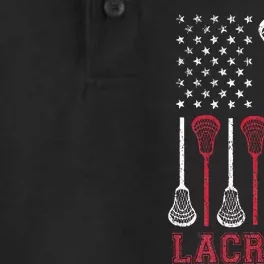 Lacrosse American Flag Dry Zone Grid Performance Polo