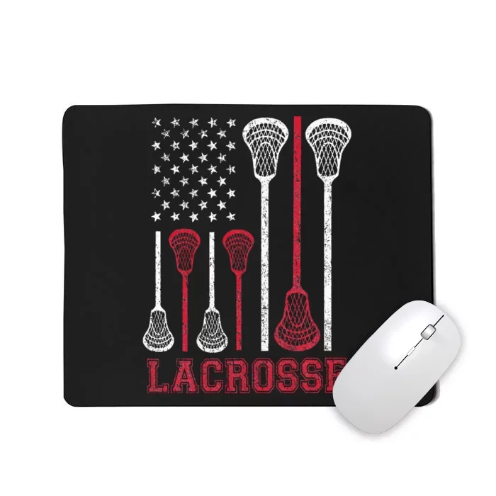 Lacrosse American Flag Mousepad