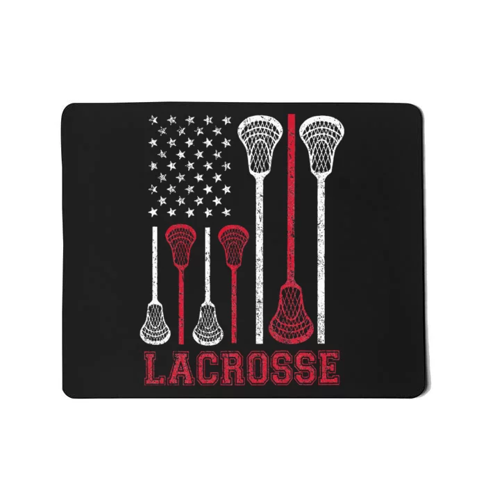 Lacrosse American Flag Mousepad