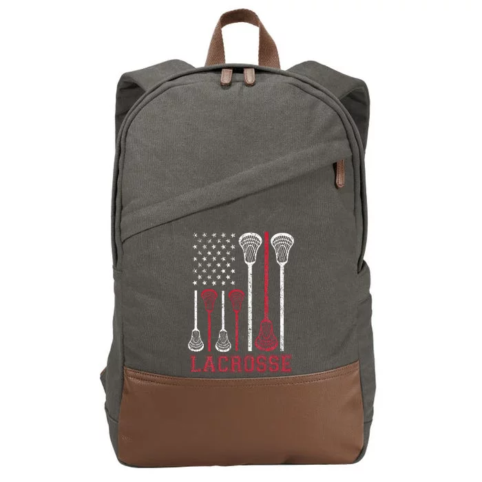 Lacrosse American Flag Cotton Canvas Backpack