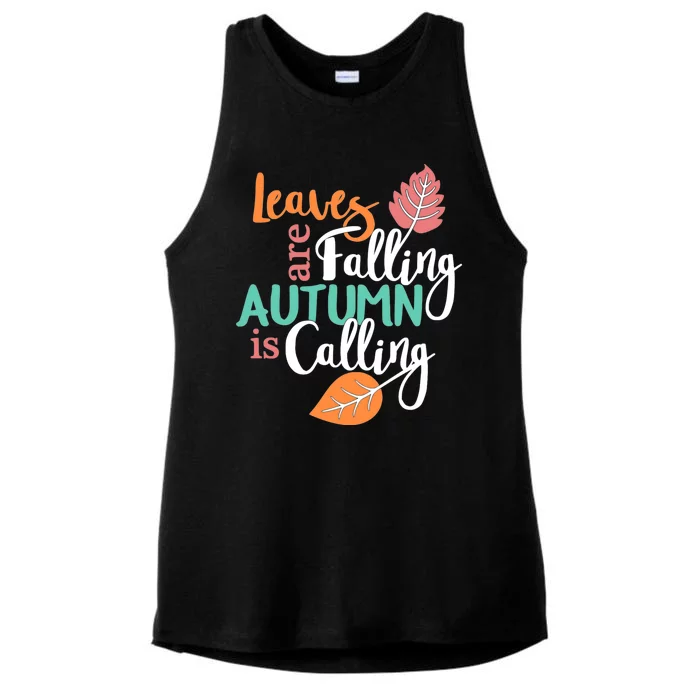 Leaves Are Falling Autumn Is Calling Ladies Tri-Blend Wicking Tank