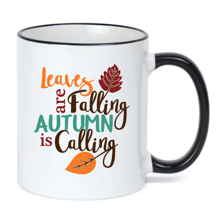 Leaves Are Falling Autumn Is Calling Black Color Changing Mug