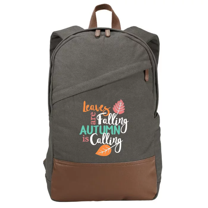 Leaves Are Falling Autumn Is Calling Cotton Canvas Backpack