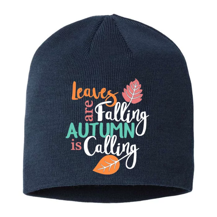 Leaves Are Falling Autumn Is Calling 8 1/2in Sustainable Knit Beanie