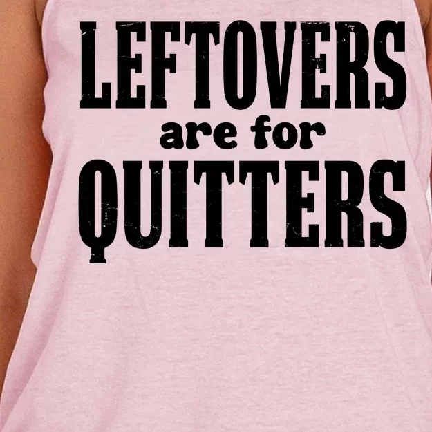 Leftovers Are For Quitters Funny Holiday Women's Knotted Racerback Tank