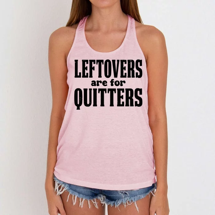 Leftovers Are For Quitters Funny Holiday Women's Knotted Racerback Tank