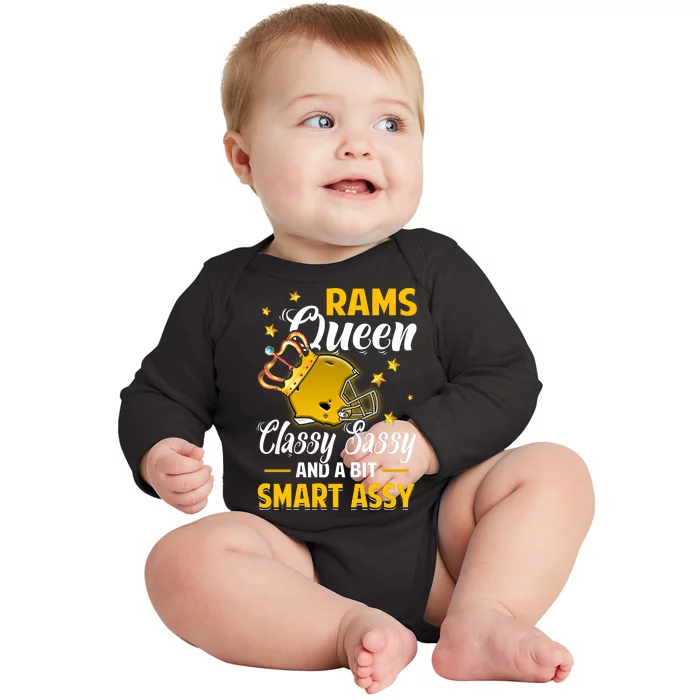 Los Angeles Football Queen Classy Sassy And A Bit Smart Assy Baby Long Sleeve Bodysuit