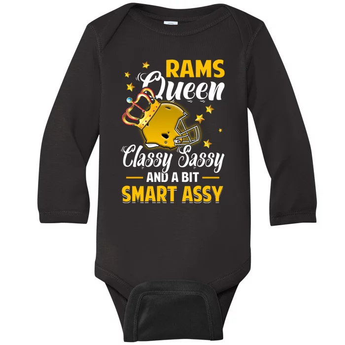 Los Angeles Football Queen Classy Sassy And A Bit Smart Assy Baby Long Sleeve Bodysuit