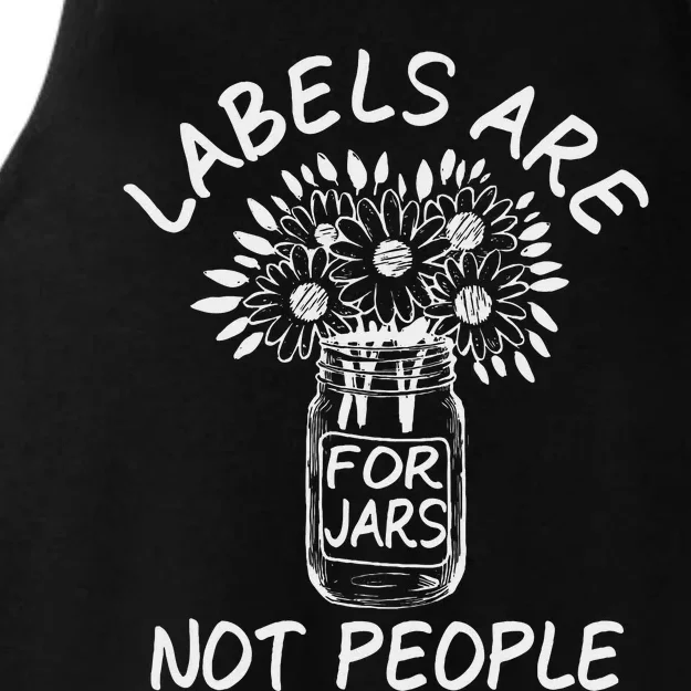 Labels Are For Jars Not People Floral Fun Ladies Tri-Blend Wicking Tank