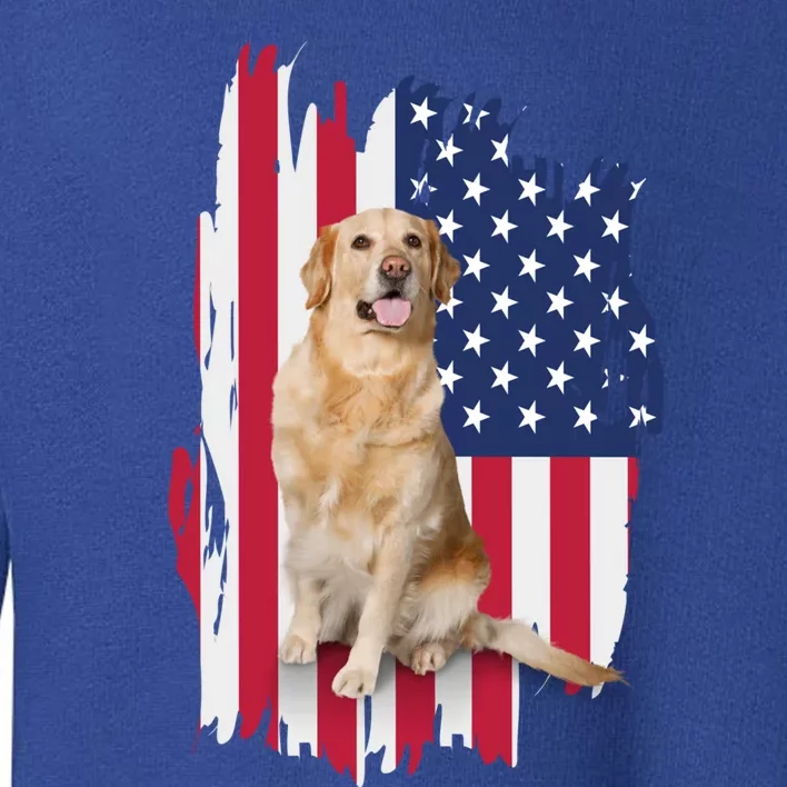 Labrador American Flag 4th Of July Patriotic Dog Cute Gift Toddler Sweatshirt