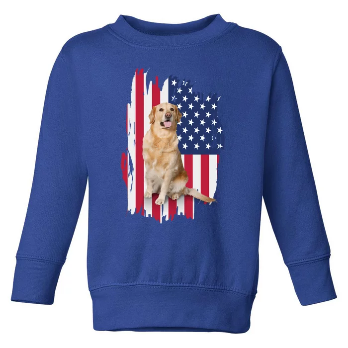 Labrador American Flag 4th Of July Patriotic Dog Cute Gift Toddler Sweatshirt