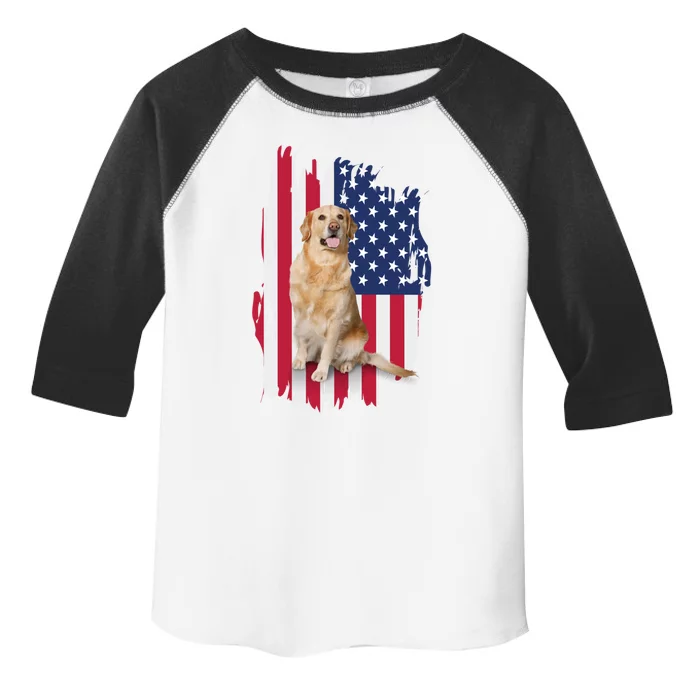 Labrador American Flag 4th Of July Patriotic Dog Cute Gift Toddler Fine Jersey T-Shirt