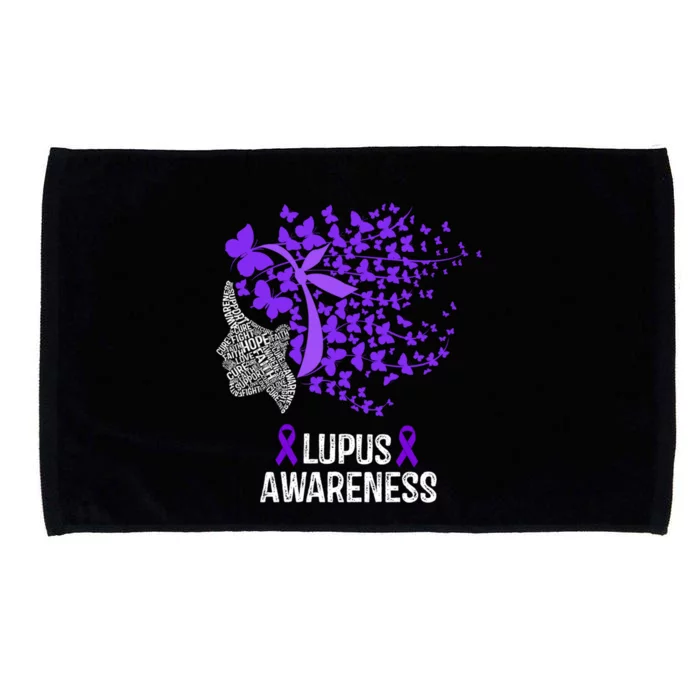 Lupus Awareness Funny Gift Lupus Purple Butterflies Gift Microfiber Hand Towel