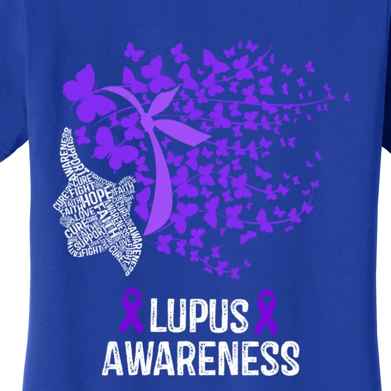 Lupus Awareness Funny Gift Lupus Purple Butterflies Gift Women's T-Shirt