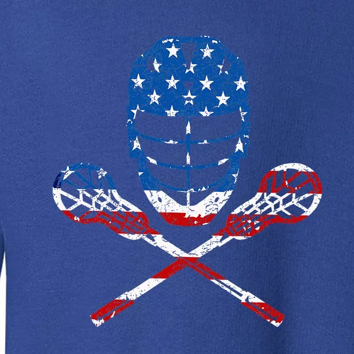 Lacrosse American Flag Lax Helmet Sticks Toddler Sweatshirt