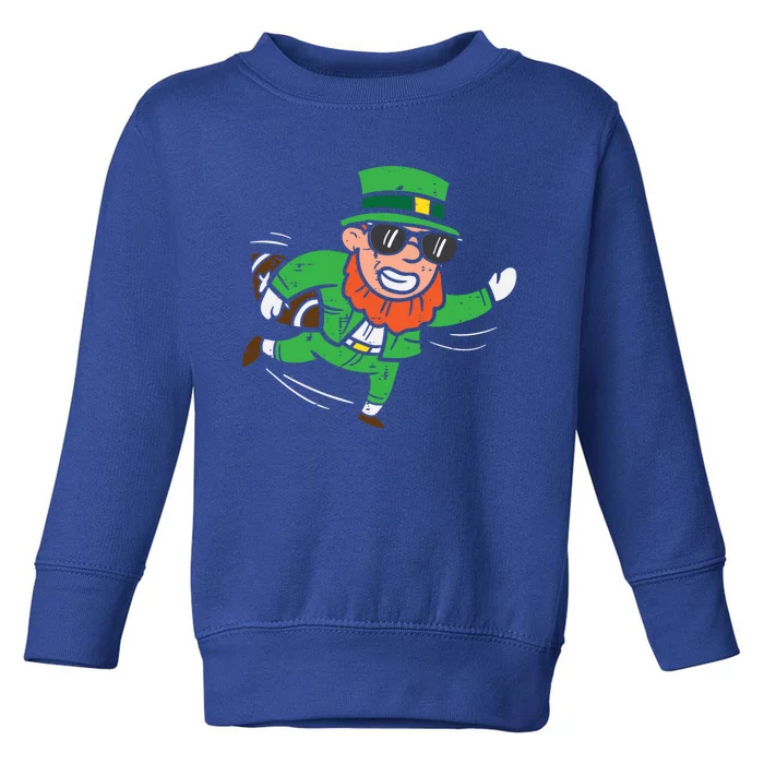 Leprechaun American Football St Patricks Day Gift Toddler Sweatshirt