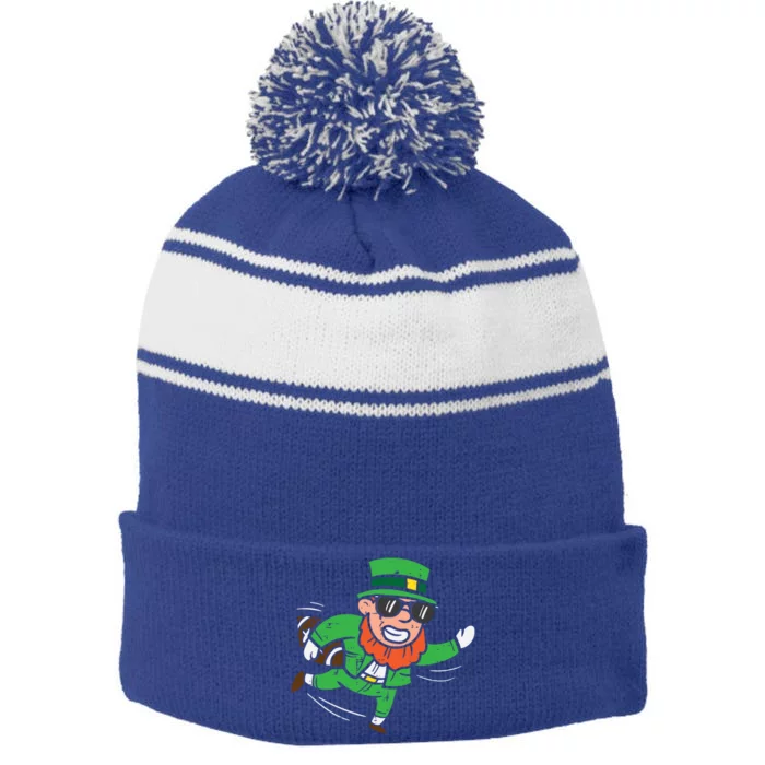 Leprechaun American Football St Patricks Day Gift Stripe Pom Pom Beanie