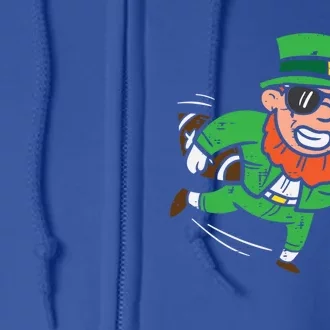 Leprechaun American Football St Patricks Day Gift Full Zip Hoodie