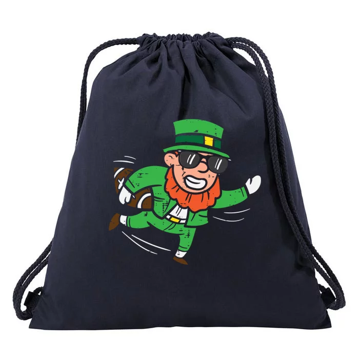 Leprechaun American Football St Patricks Day Gift Drawstring Bag