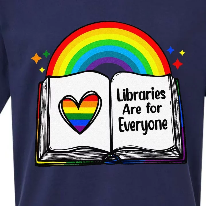 Libraries Are For Everyone Rainbow Lgbt Flag Librarian Sueded Cloud Jersey T-Shirt