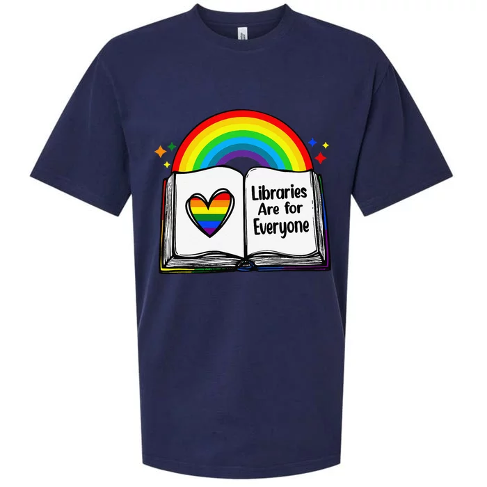 Libraries Are For Everyone Rainbow Lgbt Flag Librarian Sueded Cloud Jersey T-Shirt