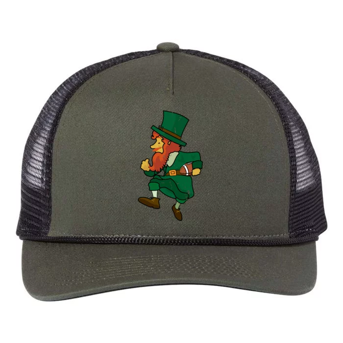 Leprechaun American Football St Patricks Day Sports Lover Gift Retro Rope Trucker Hat Cap