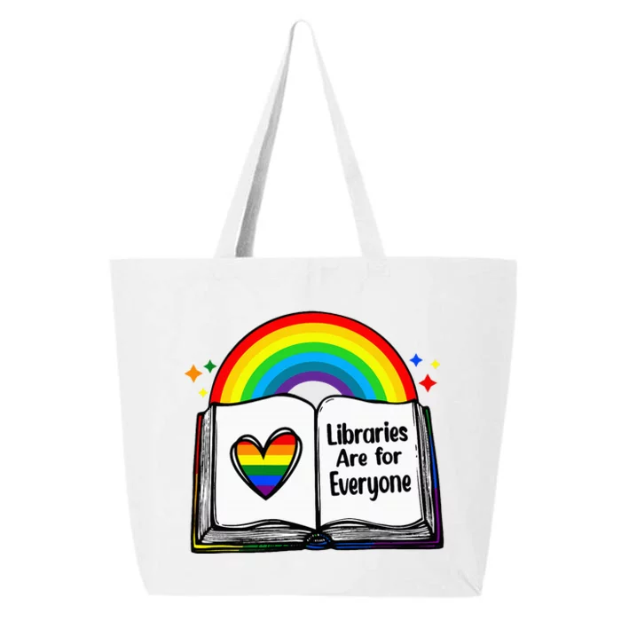 Libraries Are For Everyone Rainbow Lgbt Flag Librarian 25L Jumbo Tote